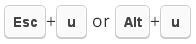 Press Esc+u or Alt+u
