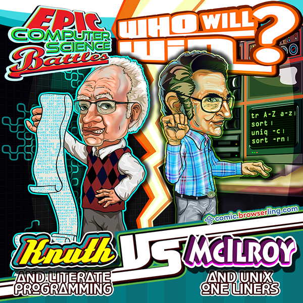 Epic computer science battle between Donald Knuth vs Douglas McIlroy. Who will win?