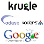 Koders, Krugle, Codase, Google Code Search