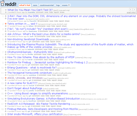 reddit’s front page (small)