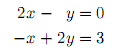 two linear equations, two unknowns