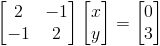 Matrix form of two equations in two unknowns