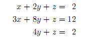 two linear equations, two unknowns