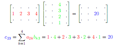 Matrix multiplication a2j*bj3 = c23