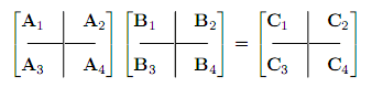 Matrix multiplication by blocks