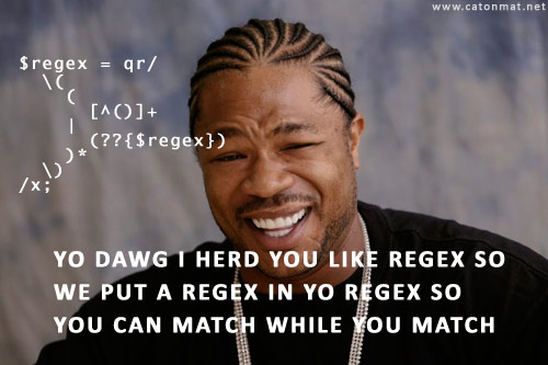 Yo dawg, I heard you liked regular expressions, so I put a regex in your regex so you can match while you match!