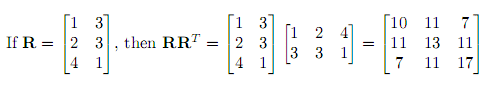 Matrix times its transpose is symmetric matrix