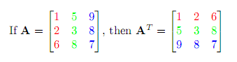 Transpose A^T of a 3x3 matrix A